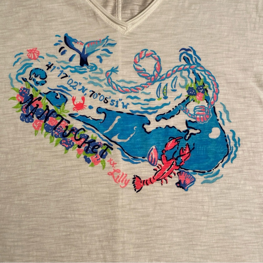 Lilly Pulitzer White Nantucket Graphic Short Sleeve Tee Size XXS